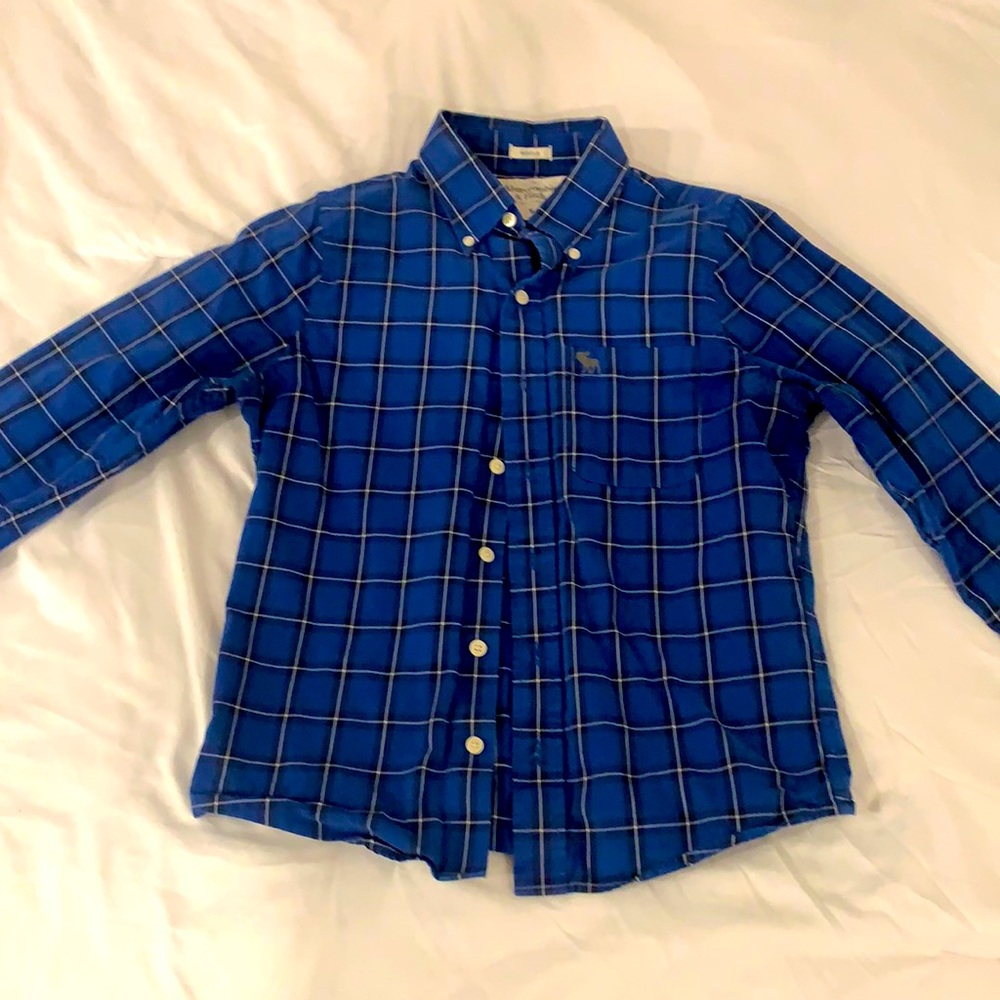 Abercrombie & Fitch dark blue checkered Muscle casual shirt